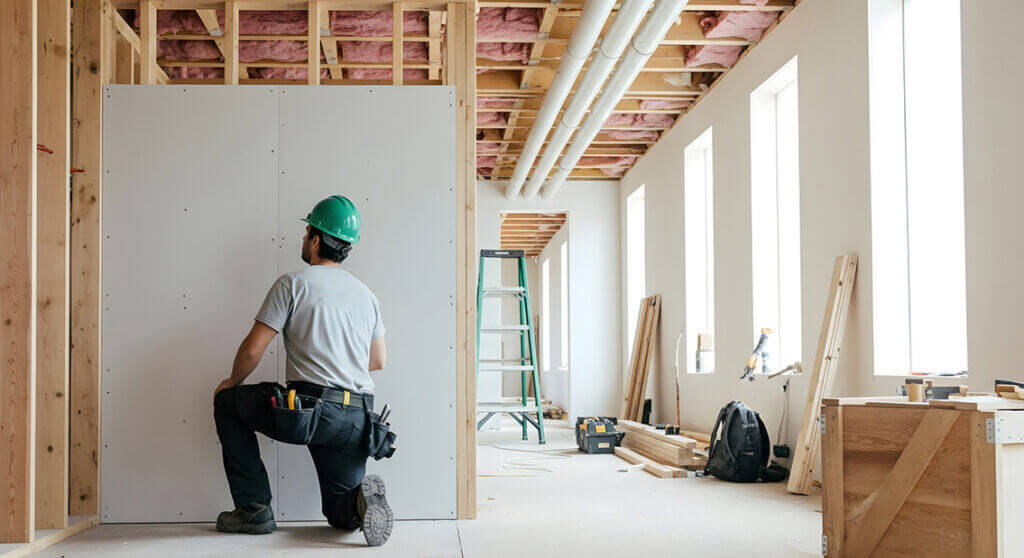 Skilled drywall professional