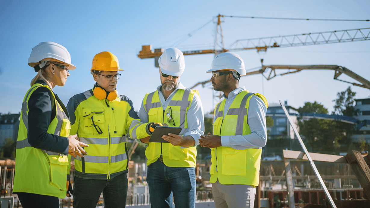 General Contractor meeting trades professionals